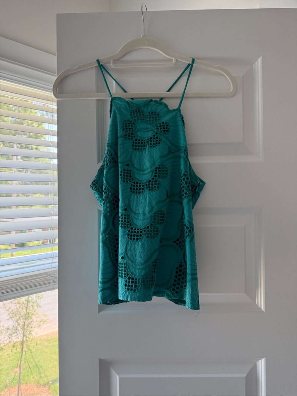 Corey Lynn Calter Turquoise Floral Lace Camisole - Picture 4 of 8